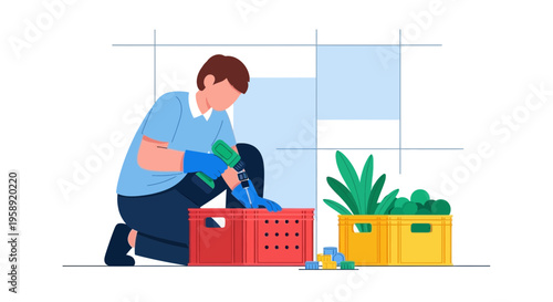 Creative Diy Project Focused On Building And Crafting With Tools And Materials