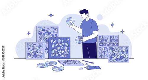 Creative Crafting With Recycled CDs And Mosaic Art Projects