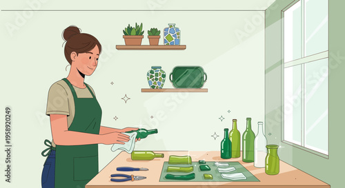 Creative Crafting With Recycled Glass Bottles And Tools