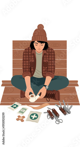 Creative Depiction of Urban Homelessness and Survival Gear