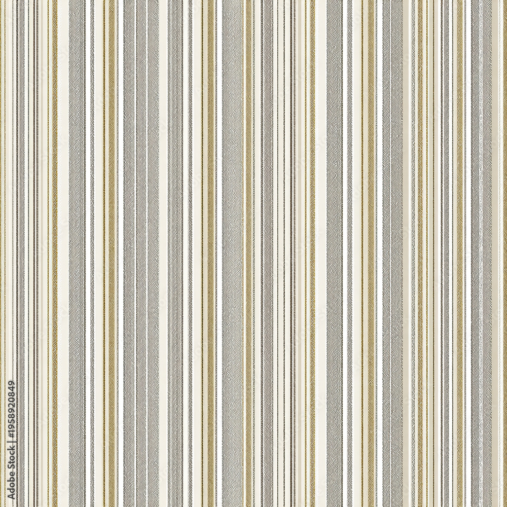 Obraz premium Soft ticking stripe pattern in cream and tan tile stylize ebb fabric texture with vertical lines creating calm and classic design for textile or wallpaper use