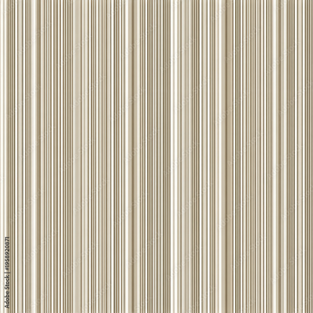 Fototapeta premium Soft ticking stripe pattern in tan and ivory creates classic and elegant textile design with vertical lines that add subtle texture and warmth to fabric surfaces