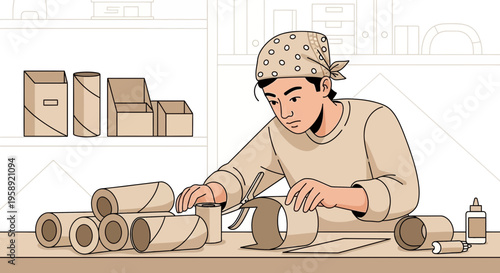 Creative Person Crafts With Cardboard Tubes For Recycled Projects