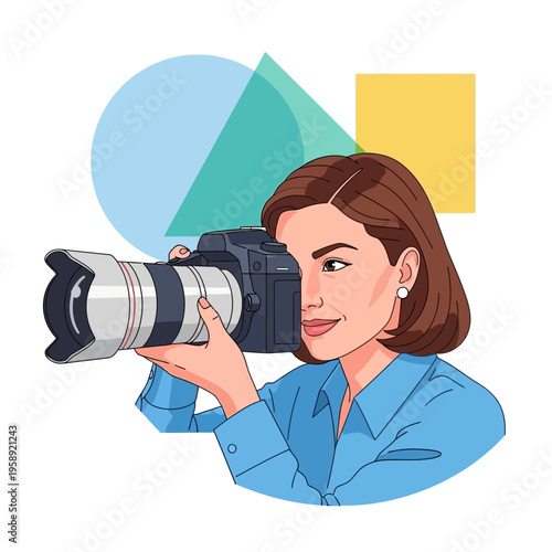 Creative Portrait of a Professional Photographer Capturing Images