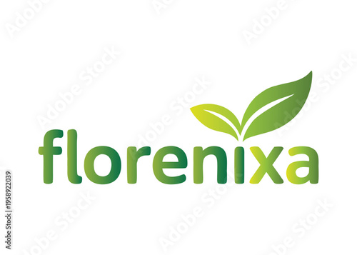 Florenixa Brand Logo with Green Leaves