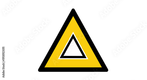 A yellow triangular hazard symbol with a black border used for warning of laser radiation danger