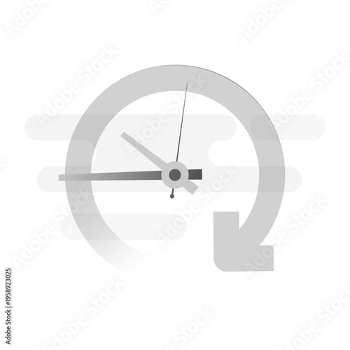 Minimalist vector illustration of circular arrow, clock. no history, empty activity log, reset timeline, unavailable records. for ui states, app notifications, loading history, system status concepts