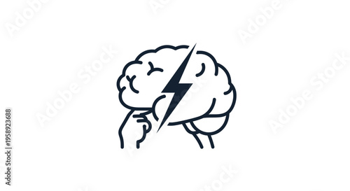 Brainstorm illustration showing mental energy and the power of creative thought processes