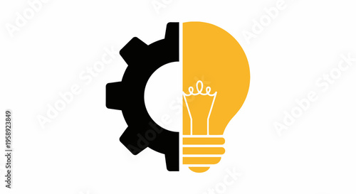 Conceptual illustration depicting synergy of innovation and mechanics for problem-solving