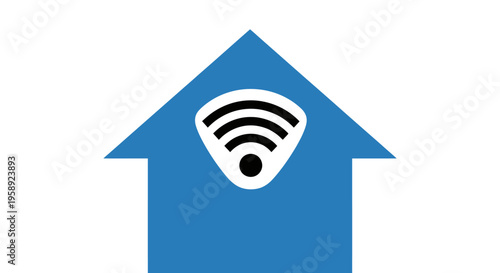 Conceptual representation of home connectivity and wireless internet access and network