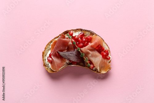 Tasty canape with jamon, ch...