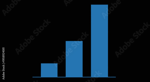 Data Visualization Depicting Statistical Growth with Columnar Charts against a Black Backdrop
