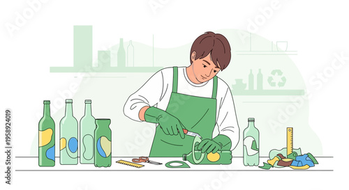 Creative Upcycling Project With Recycled Plastic Bottles And Glass