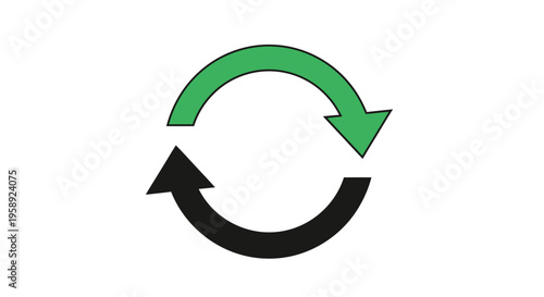 Dual-directional arrows forming a circular cycle on a plain white background
