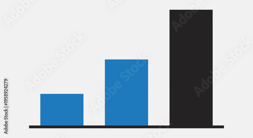 Graphic depiction of increasing statistics with color-coded bars on a neutral background