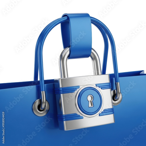Secure online shopping payment icon with padlock