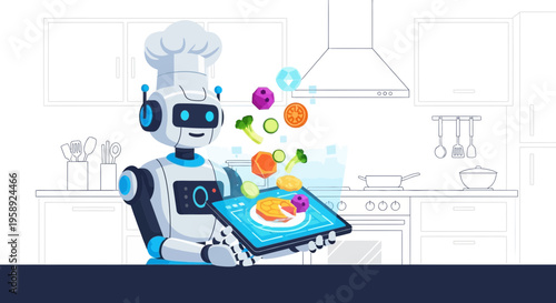 Culinary Robot Assistant Prepares Healthy Meal With Futuristic Interface