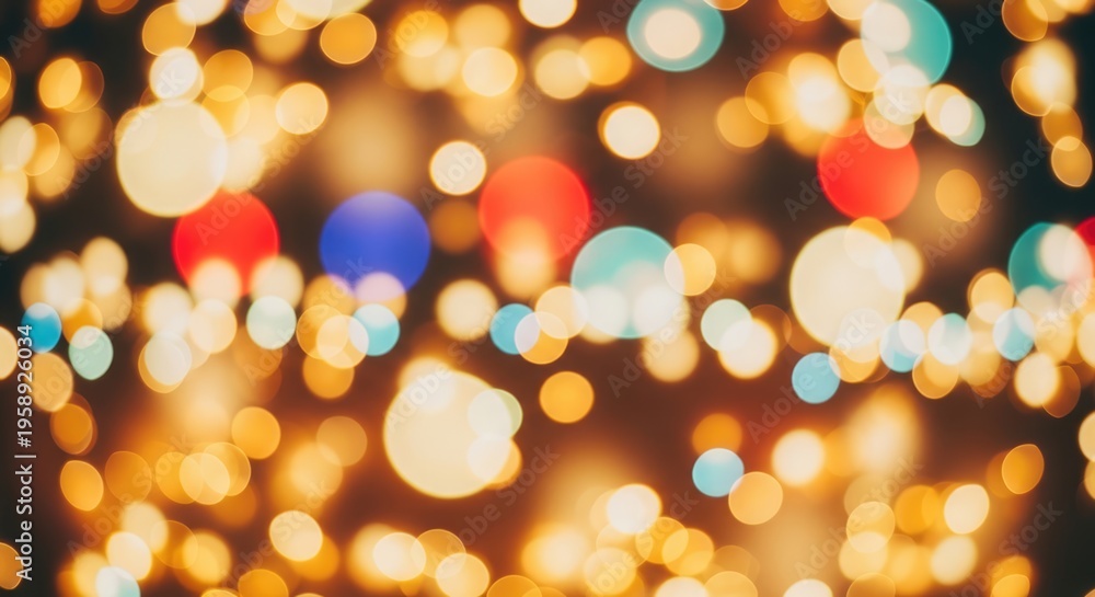 Fototapeta premium Vibrant Bokeh Lights Abstract Background Festive Celebration.