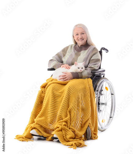 Mature woman in wheelchair ...