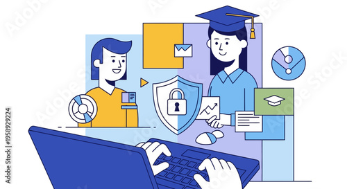 Cybersecurity Data Protection for Education Students and Professional Workers with Secure Online Systems and Private Technology Access