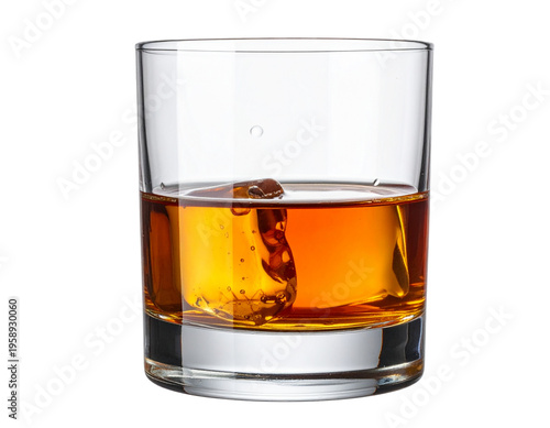 glass of whiskey isolated on transparent background cutout