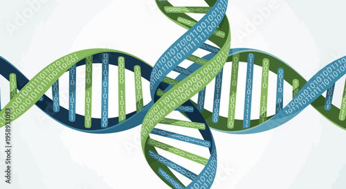 Digital Helix Structure Representing Genetic Code And Data Integration Seamlessly