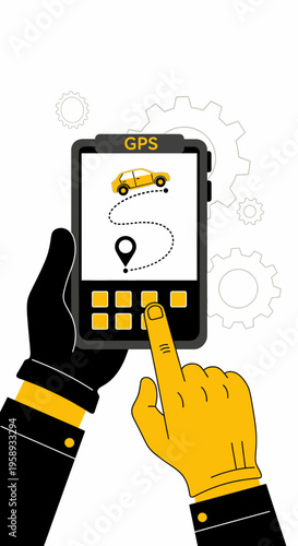 Digital Navigation System App On Mobile Device For Tracking And Locating Vehicles
