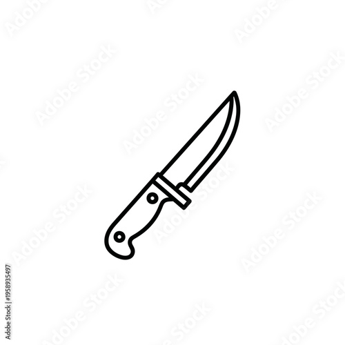 Sharp Kitchen Knife with Wooden Handle for Food Preparation and Culinary Use