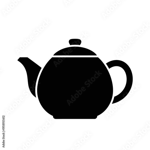 Silhouette of a Classic Teapot for Tea Lovers and Kitchen Decor