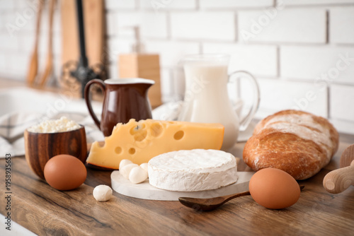 Different fresh dairy produ...