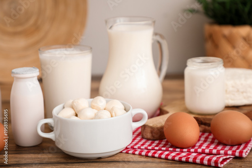 Different fresh dairy produ...