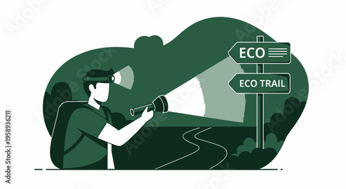 Discovering Nature Trails With A Flashlight And Eco Signage