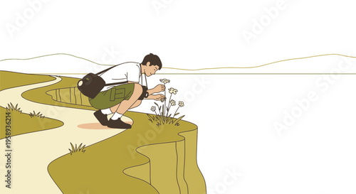 Discovering Nature's Beauty On A Serene Cliffside Path