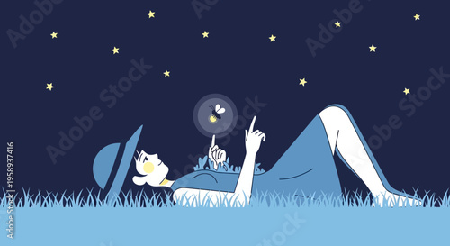 Dreamy Nighttime Wonder Inspiring Imagination Under Starry Skies