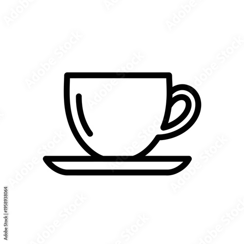 Simple Black and White Coffee Cup Icon for Casual Drinkers