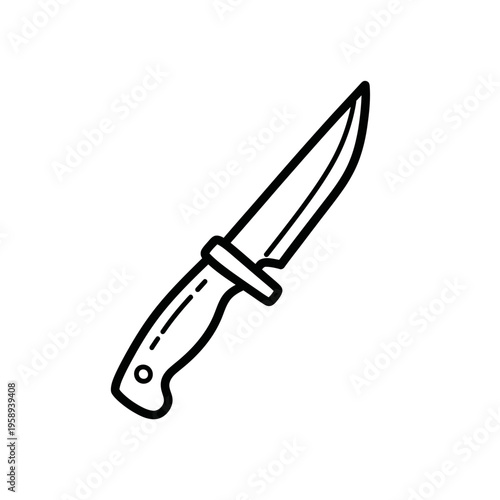 Simple Black and White Illustration of a Knife for Creative Design Projects