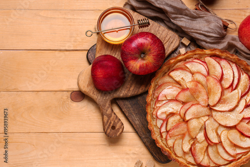 Sweet apple pie with sugar ...