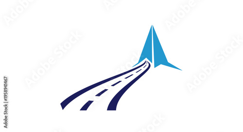 Abstract Blue Arrow Road Towards Success and Growth