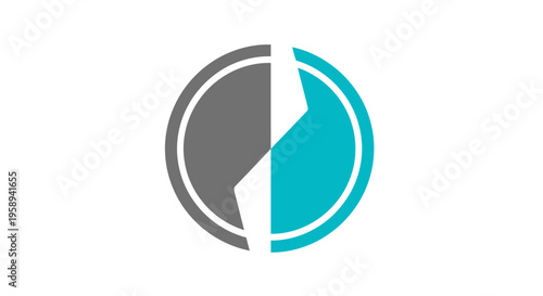 Abstract Circle Segment Graphic Design Element Isolated On White Background