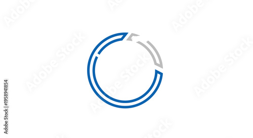 Abstract Circular Geometric Design Elements Blue and Gray