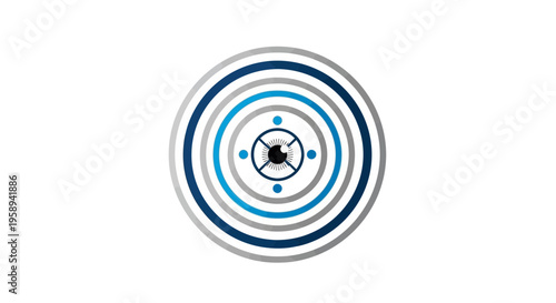 Abstract Circular Vision Target With Eye Symbol