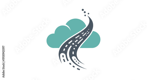 Abstract Cloud Path Leading To A Bright Future