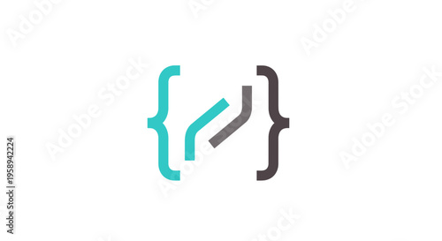 Abstract Coding Braces And Forward Slash Symbol