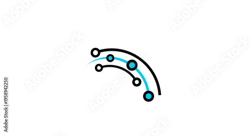 Abstract Digital Network Connection Lines With Nodes