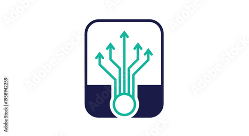 Abstract Digital Network Connection Technology Growth Symbol