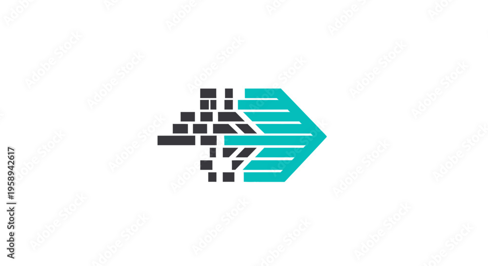Obraz premium Abstract Geometric Arrow Formation Digital Transformation Concept
