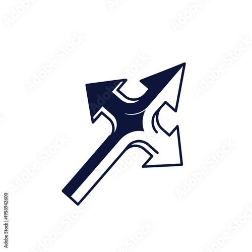 Abstract Directional Arrow Symbol Representing Multiple Choices And Paths