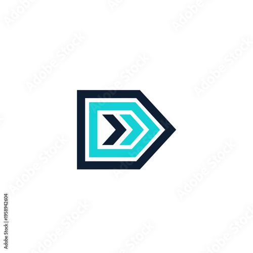 Abstract Geometric Arrow Forward Motion Icon Vector Modern Design