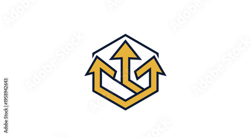 Abstract Geometric Arrows Emblem Emblem Symbol Direction Growth Progress