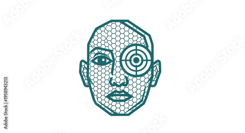 Abstract Futuristic Human Face Target Concept